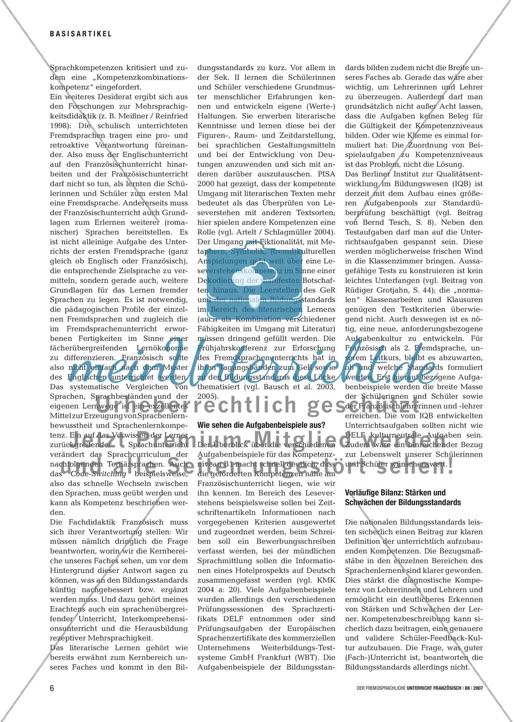 Bildungsstandards – eine Rundum-Sanierung auch für den Französischunterricht? Preview 5