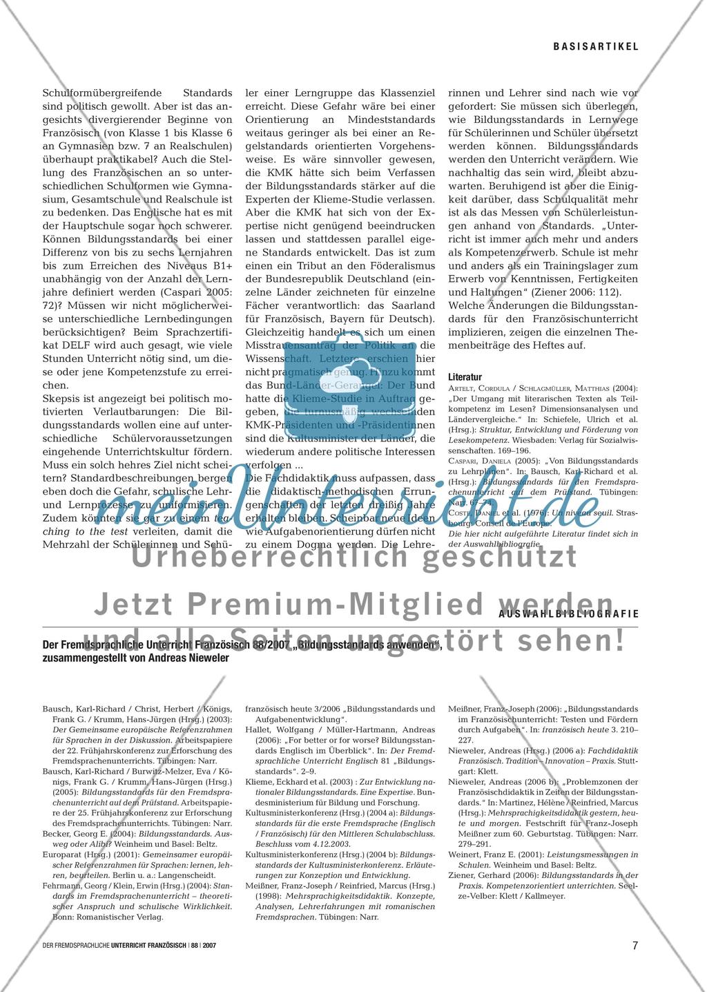 Bildungsstandards – eine Rundum-Sanierung auch für den Französischunterricht? Preview 6