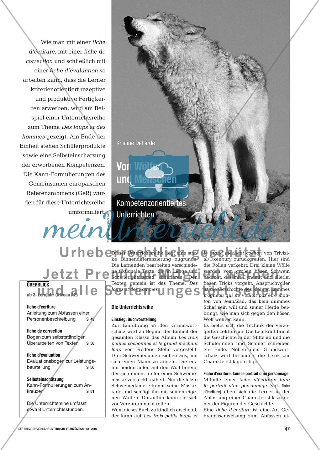 Von Wölfen und Menschen - Kompetenzorientiertes Unterrichten Preview 1