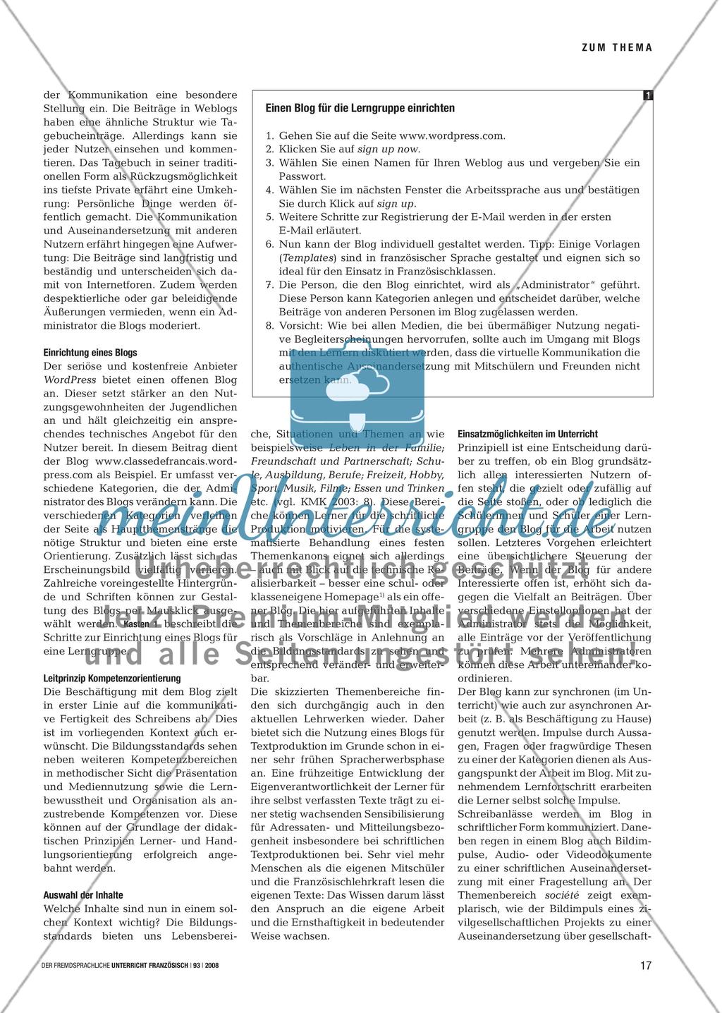 Je blogue, donc je suis - Weblogs für handlungsorientierte Schreibprozesse nutzen Preview 2
