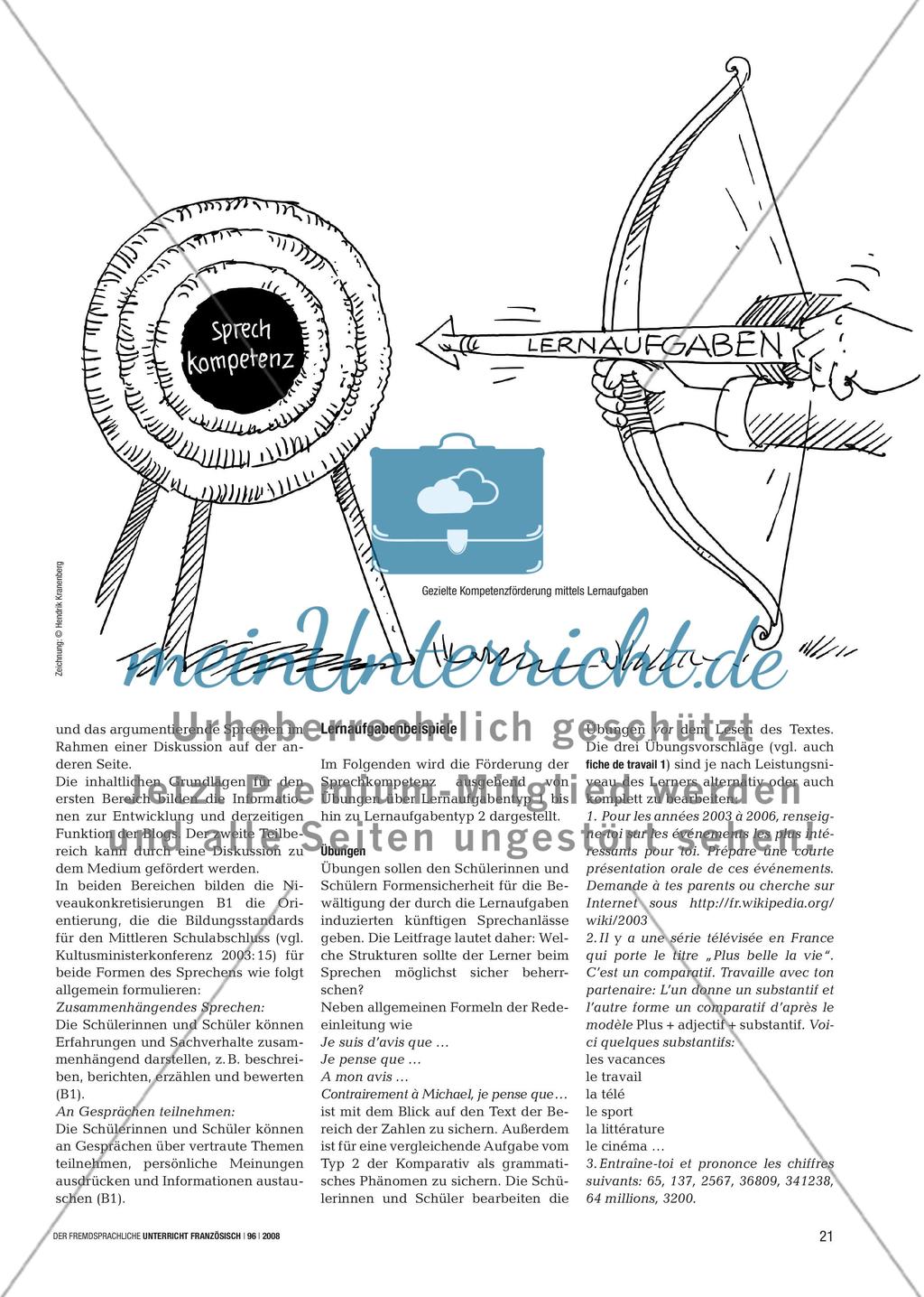 Blog oder nicht Blog – voilà la question - Mit Lernaufgaben die Sprechkompetenz fördern Preview 2