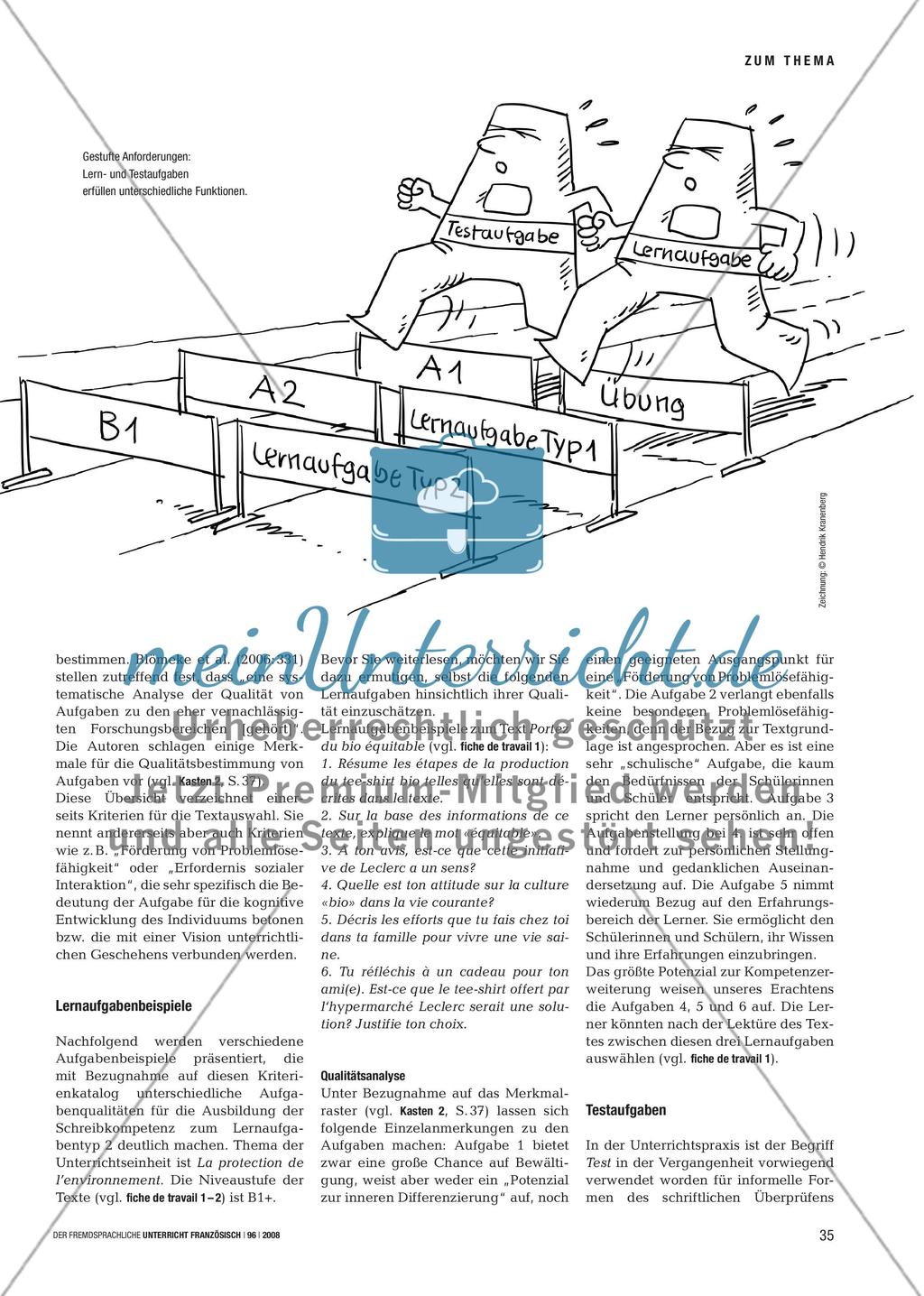 Tâches et tests: une course d’obstacles - Lern- und Testaufgaben unterscheiden Preview 2