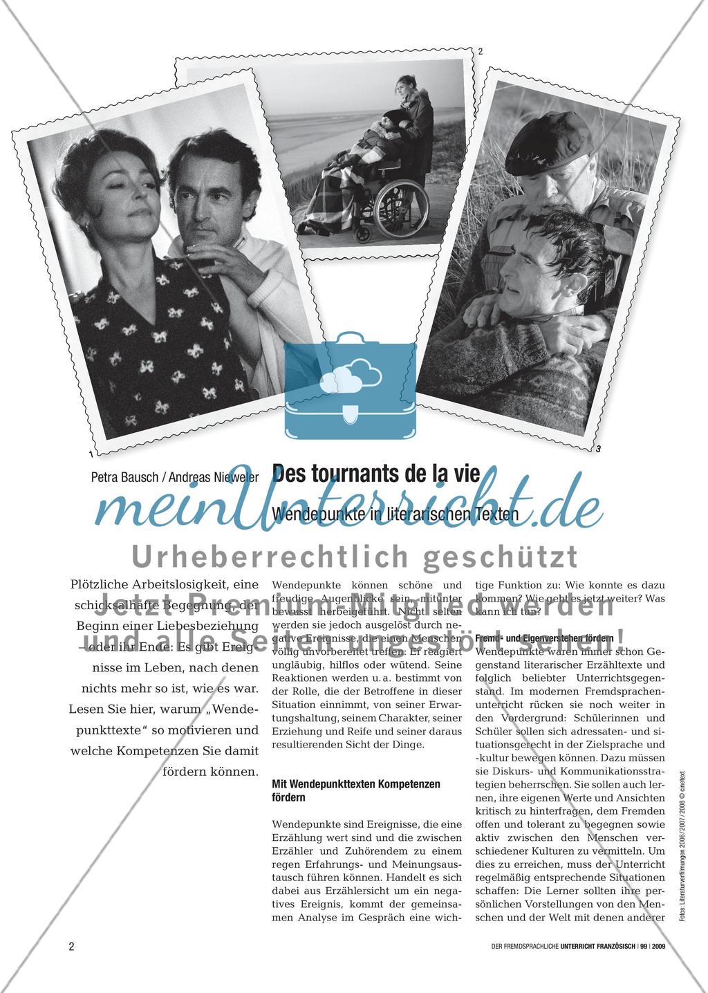 Des tournants de la vie - Wendepunkte in literarischen Texten Preview 1