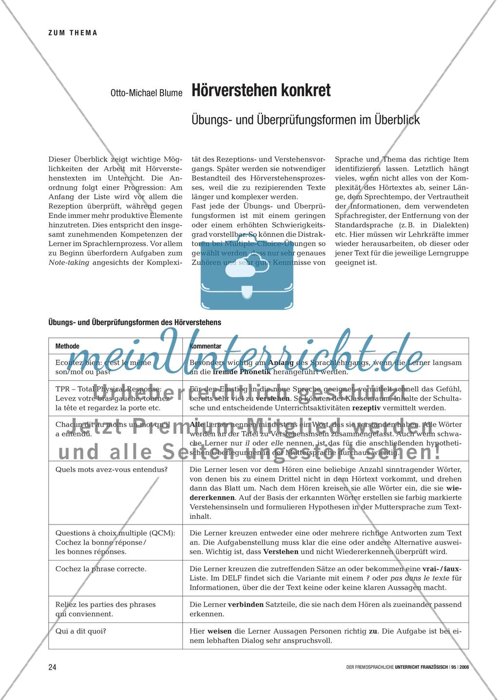 Hörverstehen konkret - Übungs- und Überprüfungsformen im Überblick Preview 1