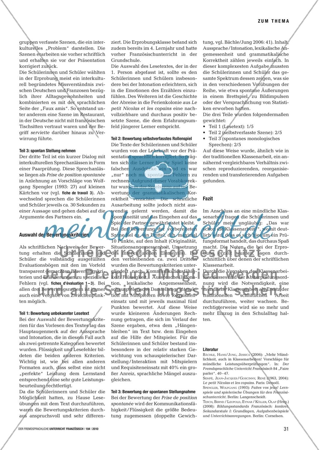 Mündlichkeit überprüfen - Mündliche Klassenarbeiten planen, durchführen, bewerten Preview 3