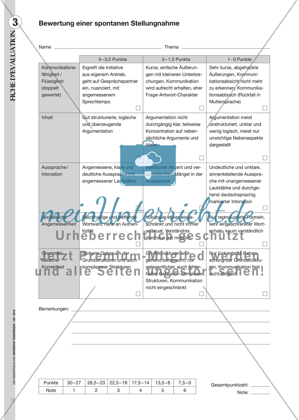 Mündlichkeit überprüfen - Mündliche Klassenarbeiten planen, durchführen, bewerten Preview 7