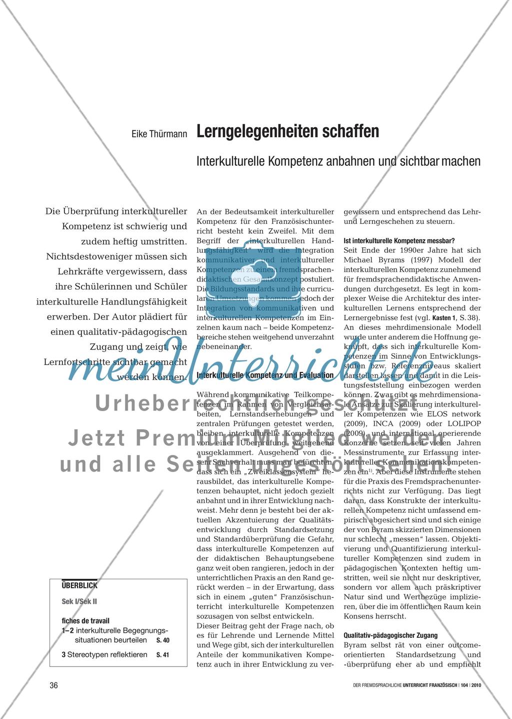 Lerngelegenheiten schaffen - Interkulturelle Kompetenz anbahnen und sichtbar machen Preview 1
