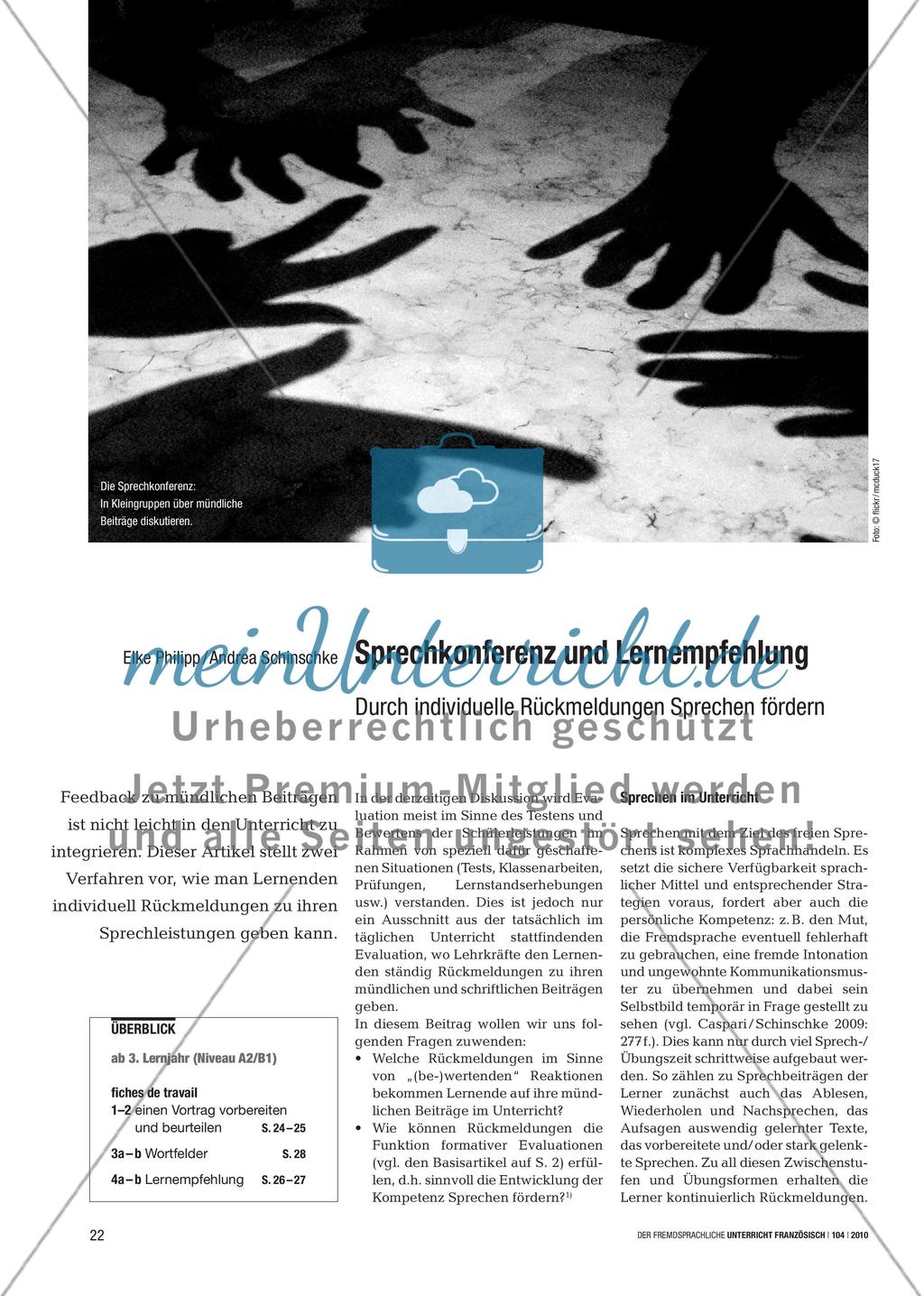 Sprechkonferenz und Lernempfehlung - Durch individuelle Rückmeldungen Sprechen fördern Preview 1
