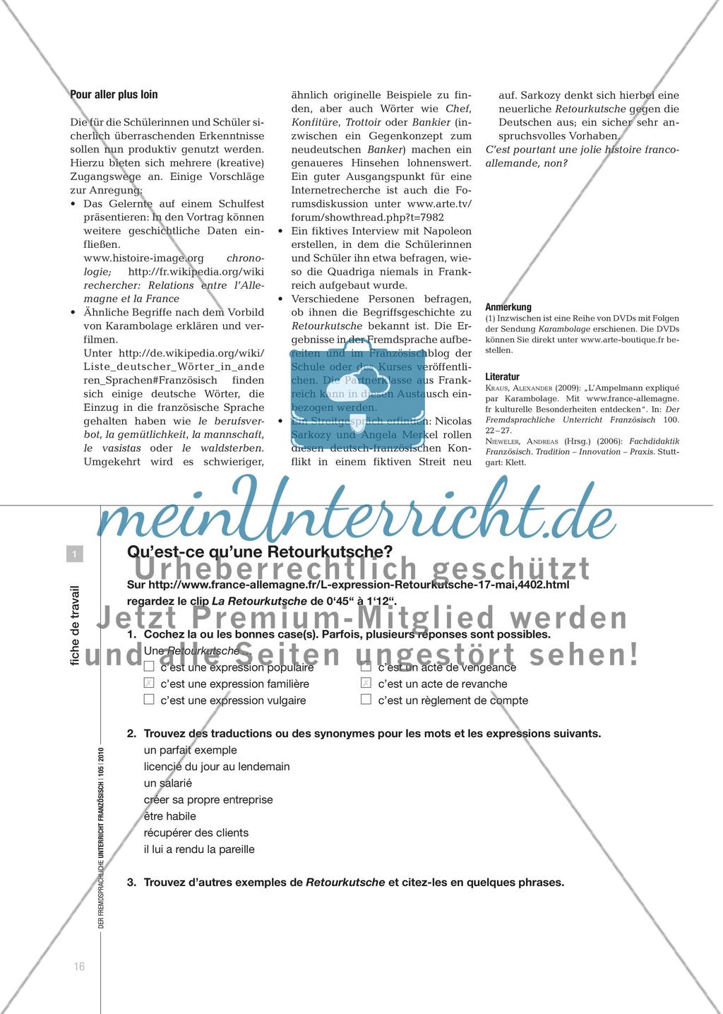 Triumphale Rückkehr der Quadriga - Die Herkunft des Begriffs „Retourkutsche“ erarbeiten Preview 3