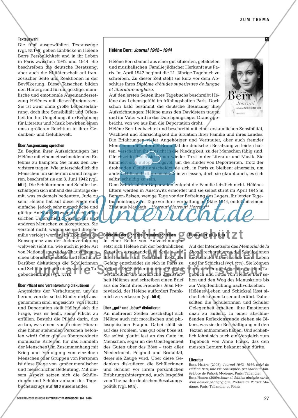 «J’ai bien regardé les gens en face» - Auszüge aus Journal 1942 – 1944 von Hélène Berr lesen Preview 2