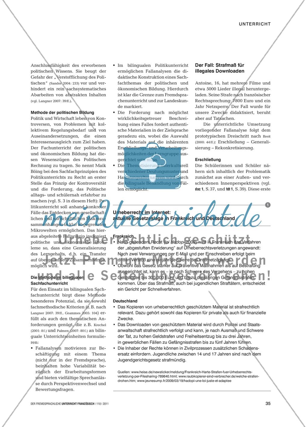 Comment punir le piratage sur Internet? - Kontroverse Fallanalyse über illegales Downloaden Preview 2