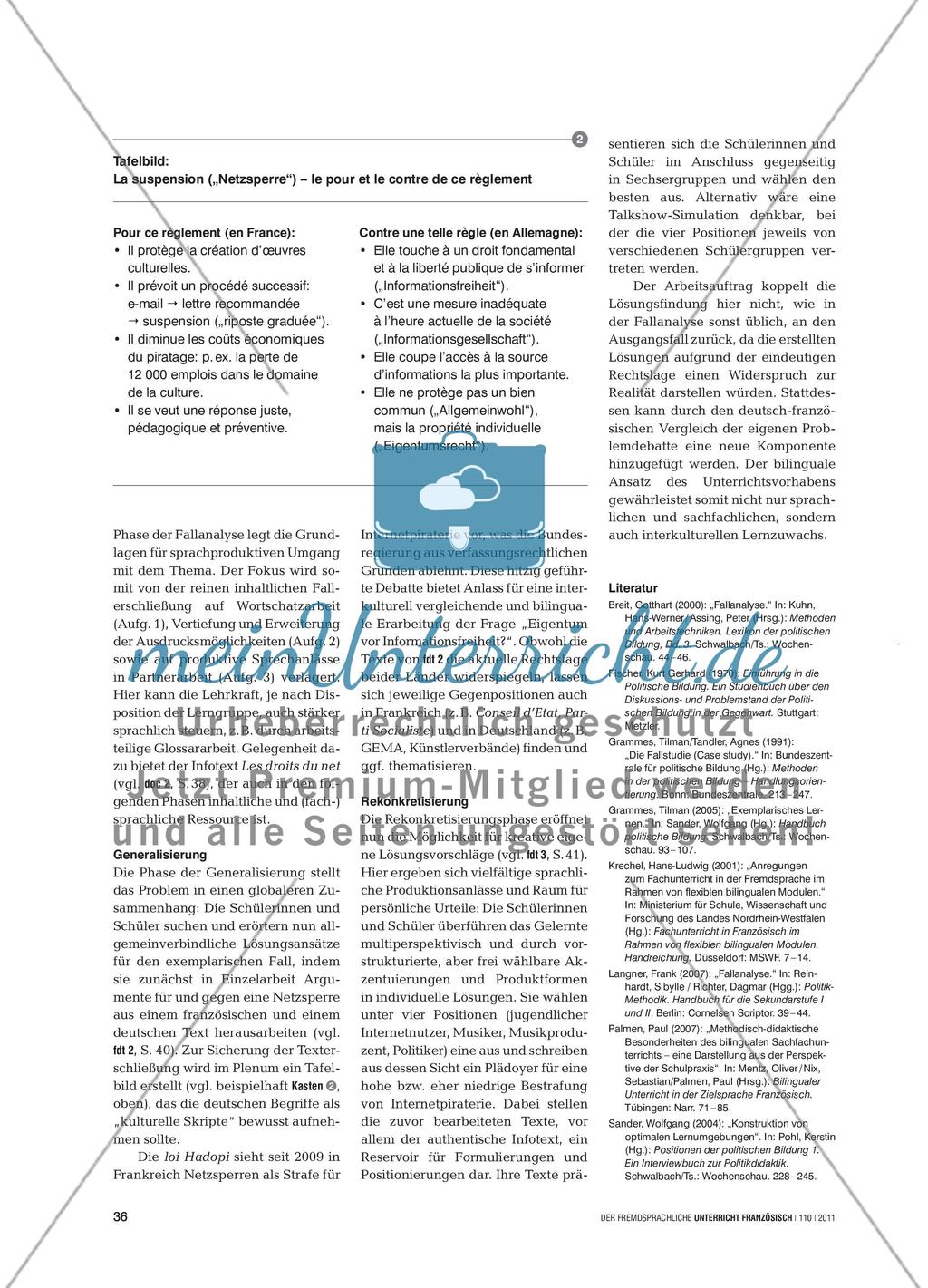 Comment punir le piratage sur Internet? - Kontroverse Fallanalyse über illegales Downloaden Preview 3