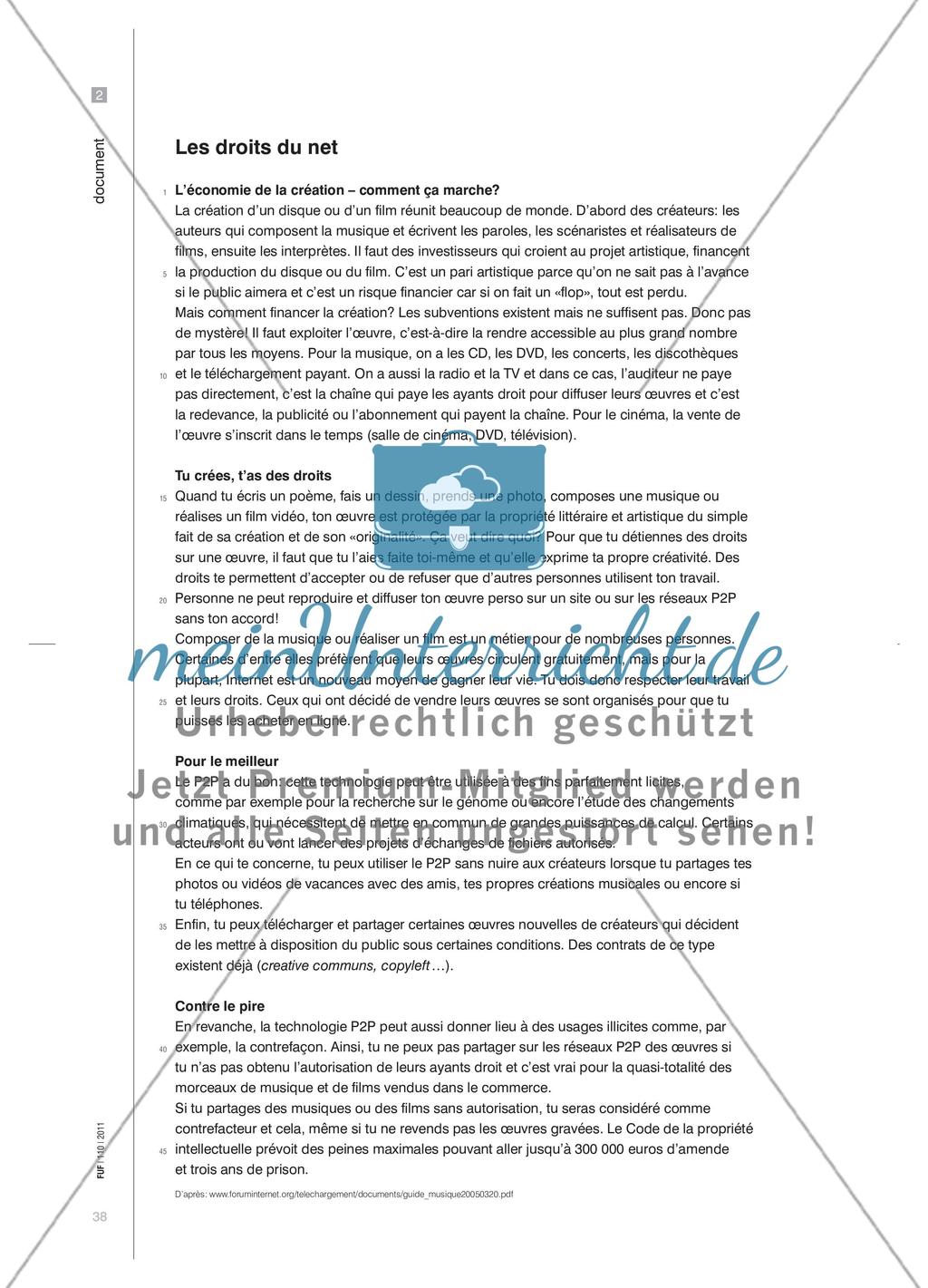 Comment punir le piratage sur Internet? - Kontroverse Fallanalyse über illegales Downloaden Preview 5