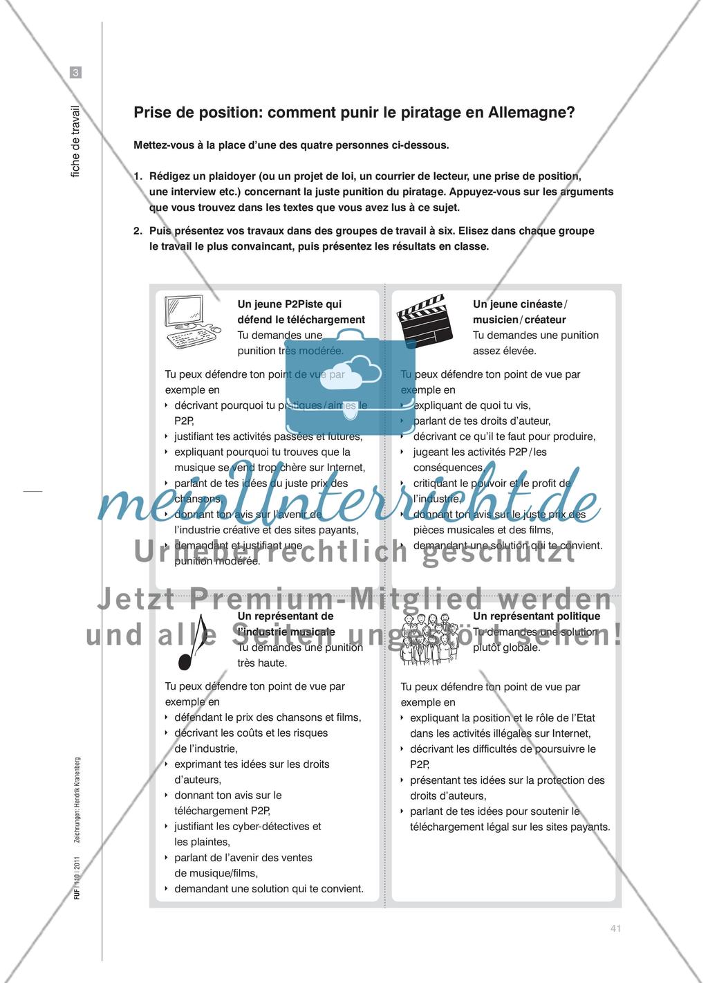Comment punir le piratage sur Internet? - Kontroverse Fallanalyse über illegales Downloaden Preview 8