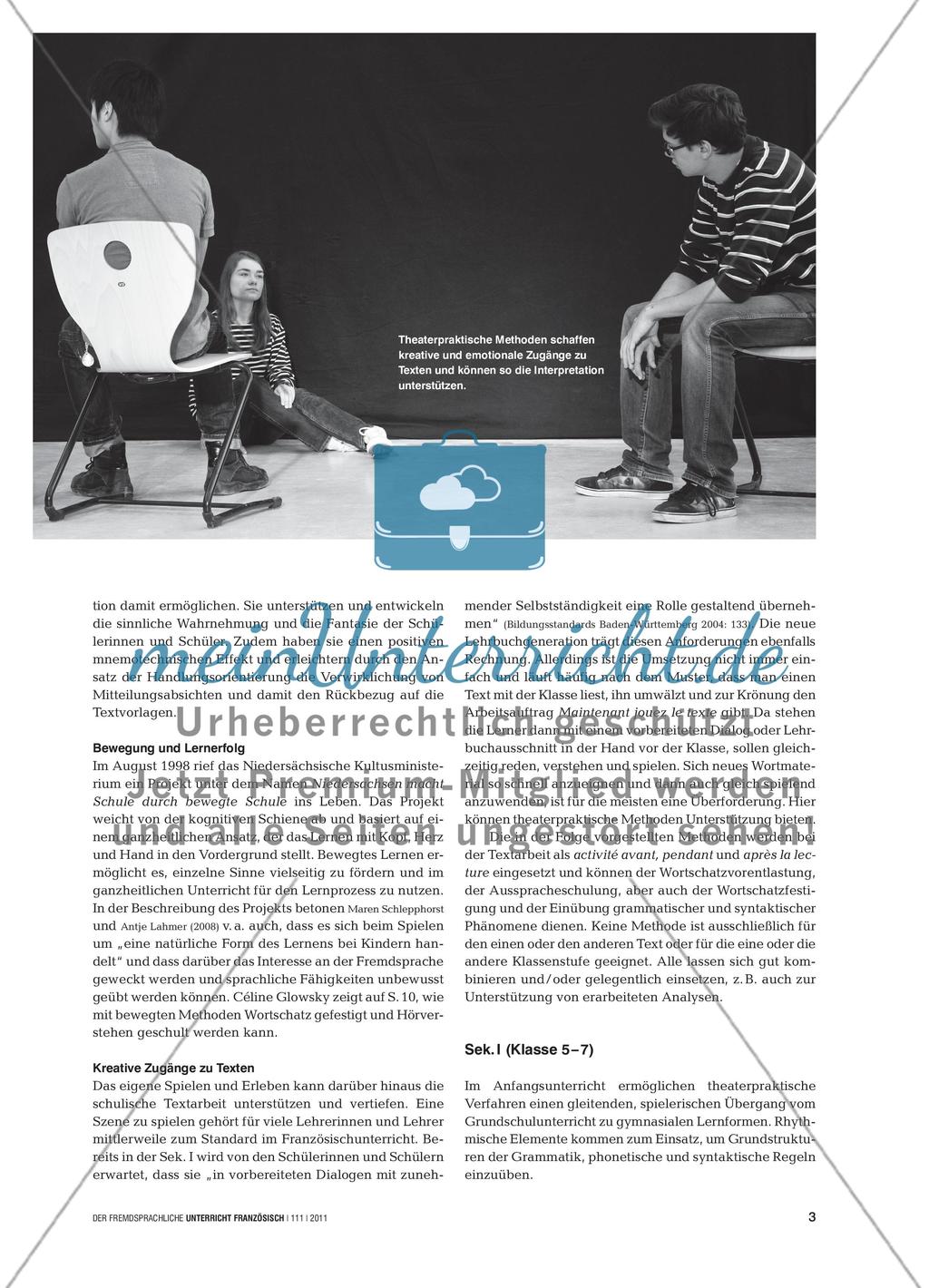 Sprache in Szene setzen - Theaterpraktische Methoden im Französischunterricht Preview 2
