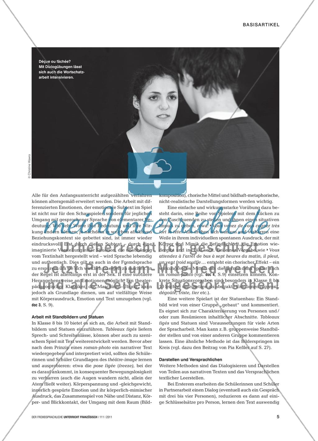 Sprache in Szene setzen - Theaterpraktische Methoden im Französischunterricht Preview 4