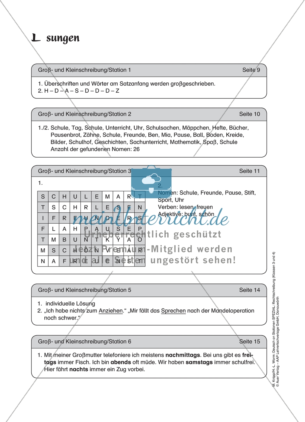Stationenlernen zur Groß- und Kleinschreibung - Station 2+3: Nomen und andere Wortarten Preview 3