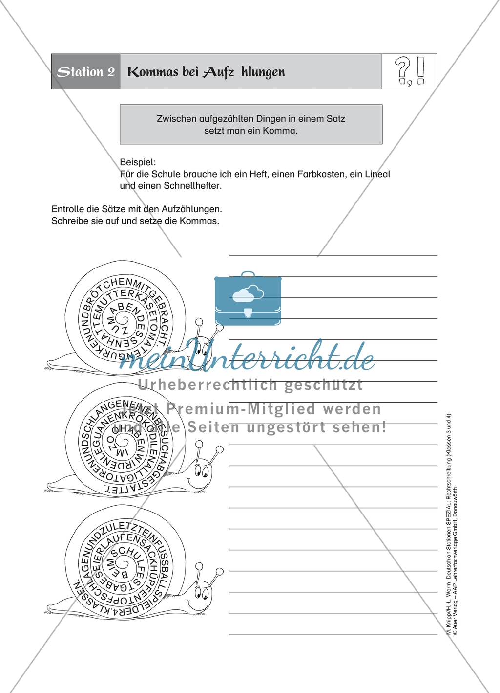 Stationenlernen zur Zeichensetzung: Station 2 bis 4 - Kommasetzung in Aufzählungen und Nebensätzen Preview 1