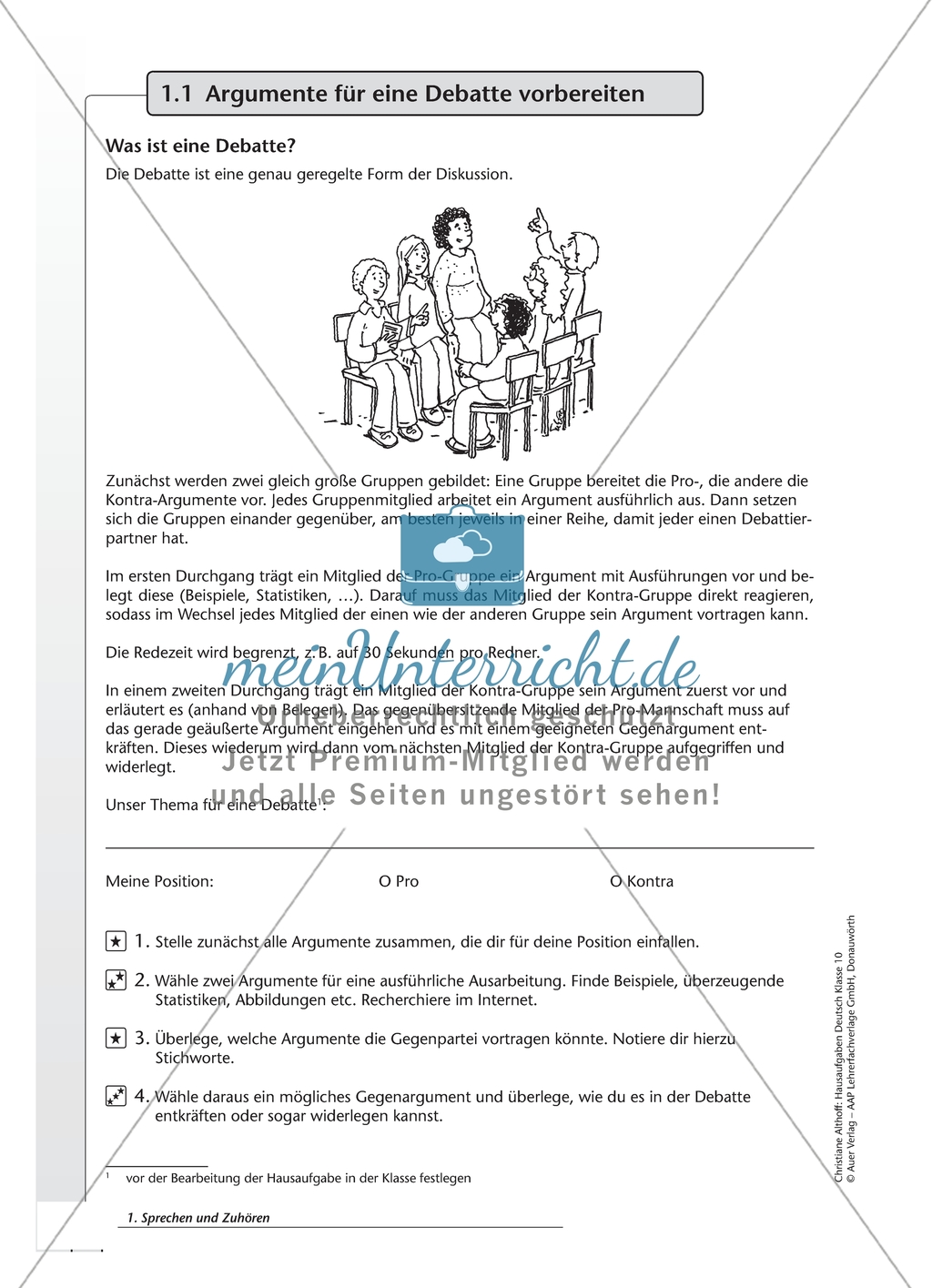 Vortragstechniken: Fünfsatz- und Rhetorikübung Preview 1