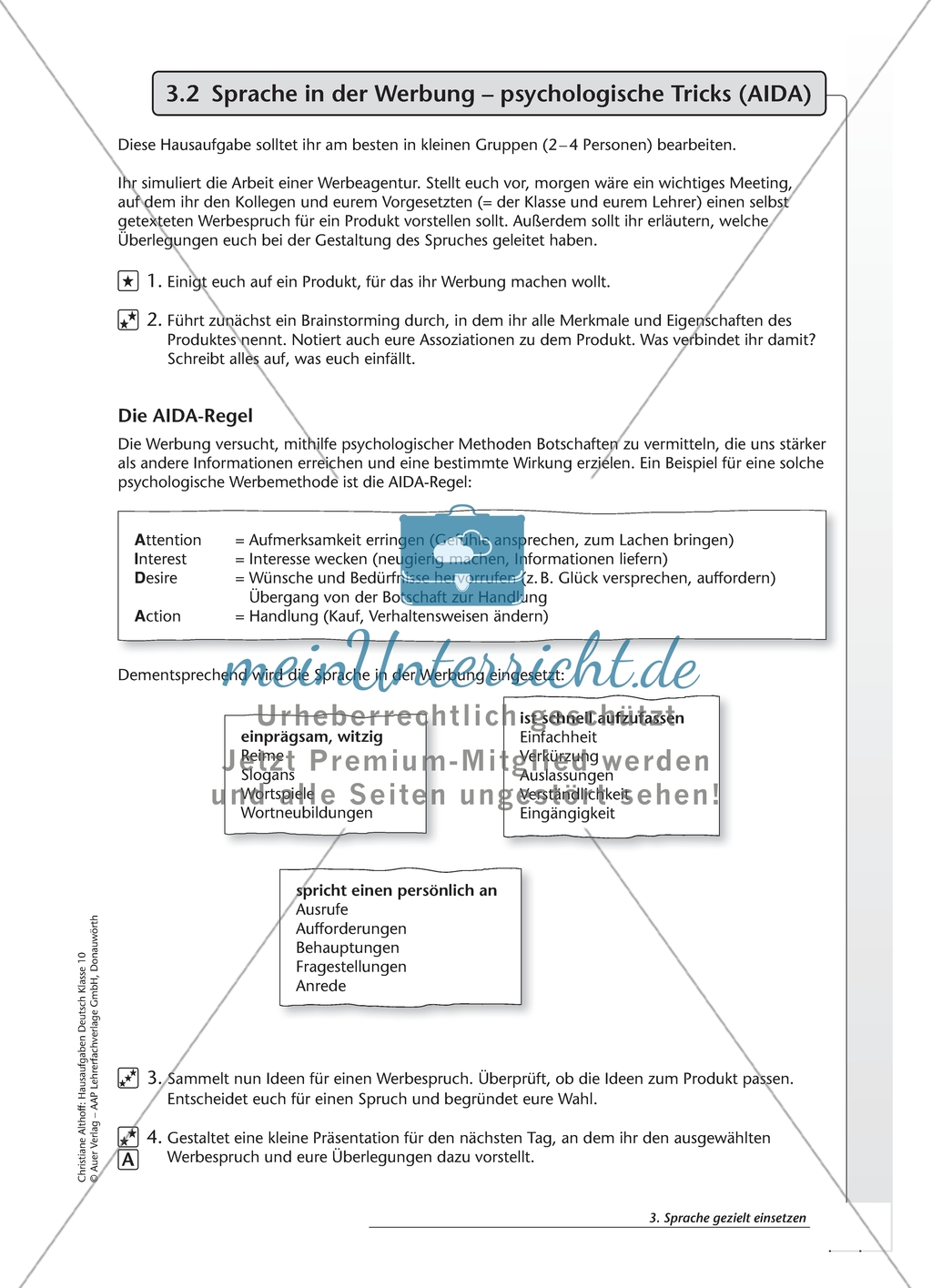 Sprache in der Werbung: Arbeitsmaterial mit Erläuterungen Preview 2