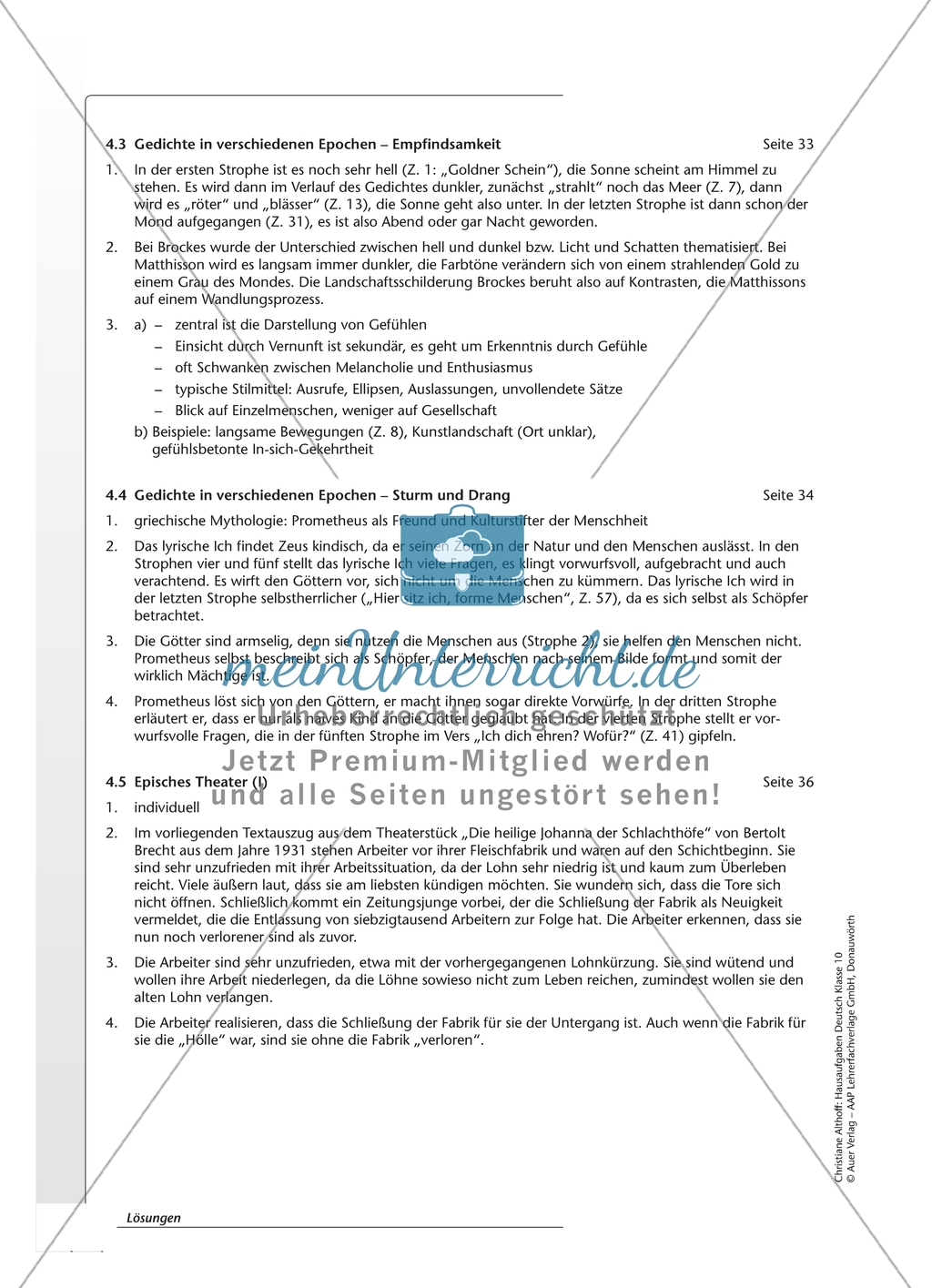 Gedichte in verschiedenen Epochen: Sturm und Drang. Arbeitsmaterial mit Erläuterungen Preview 2