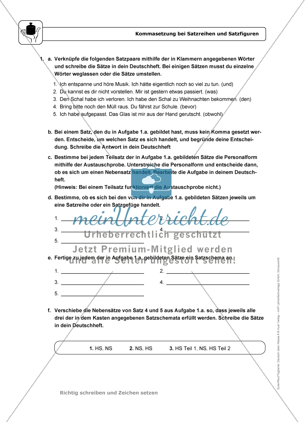 Kommasetzung bei Satzreihen und Satzfiguren: Einführung und Aufgaben mit Lösungen Preview 3