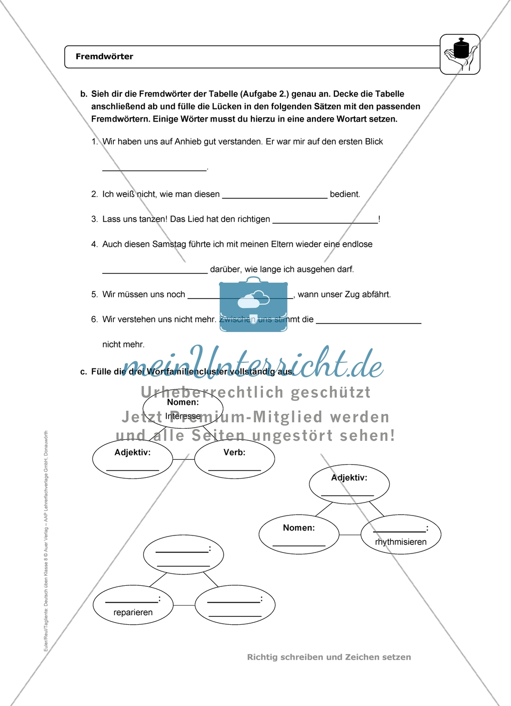 Fremdwörter: Einführung und Aufgaben mit Lösungen Preview 3