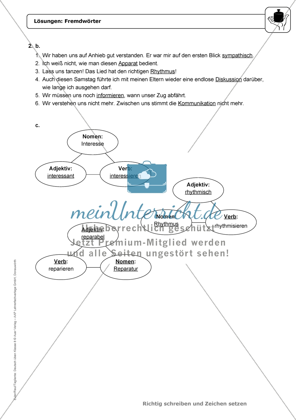 Fremdwörter: Einführung und Aufgaben mit Lösungen Preview 6