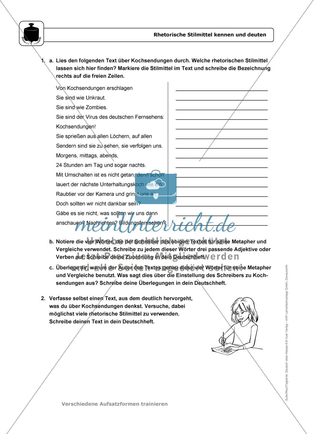 Rhetorische Stilmittel kennen und deuten: Einführung und Aufgaben mit Lösungen Preview 3