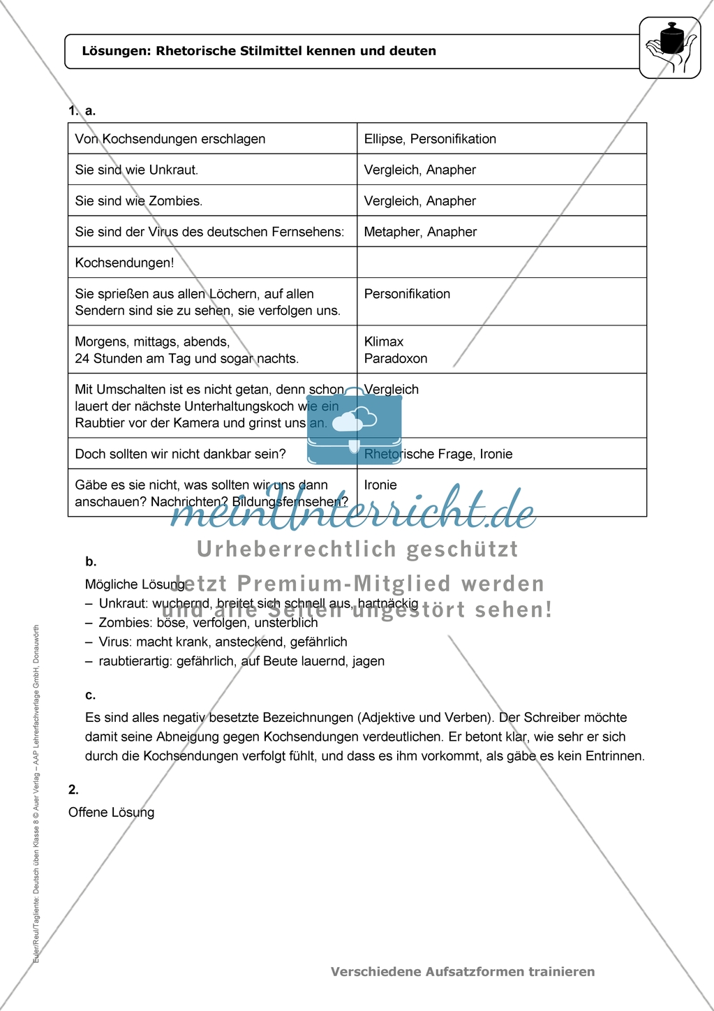 Rhetorische Stilmittel kennen und deuten: Einführung und Aufgaben mit Lösungen Preview 4