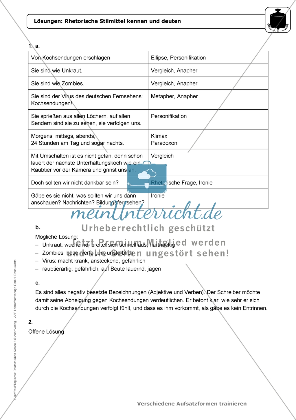 Rhetorische Stilmittel kennen und deuten: Einführung und Aufgaben mit Lösungen Preview 5