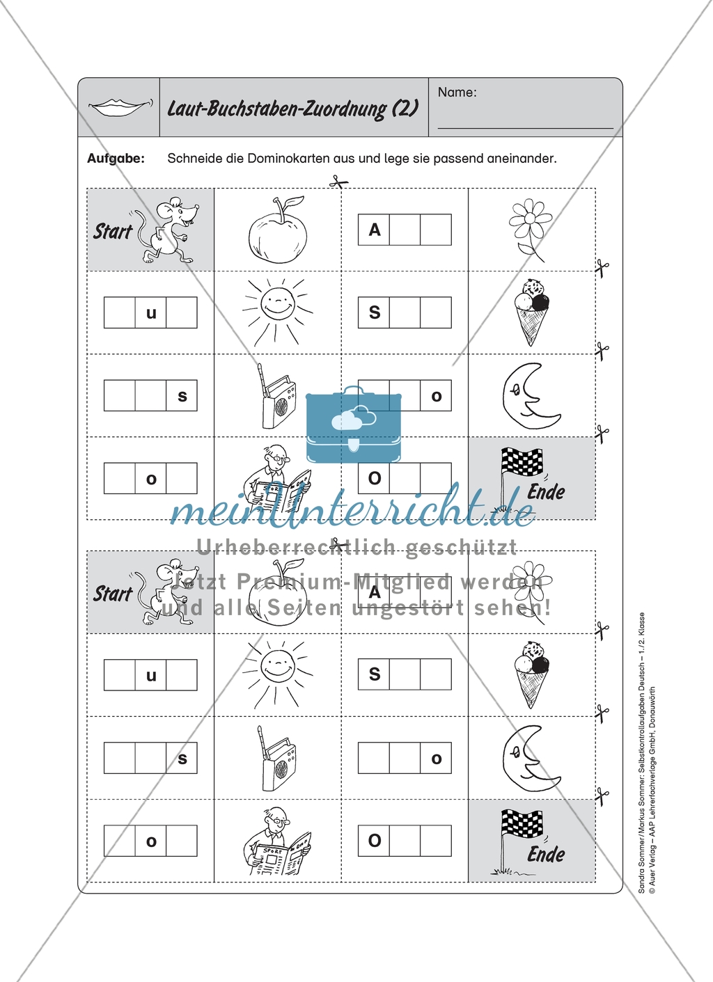 Laut-Buchstaben-Zuordnung: Selbstkontrollaufgaben Preview 2