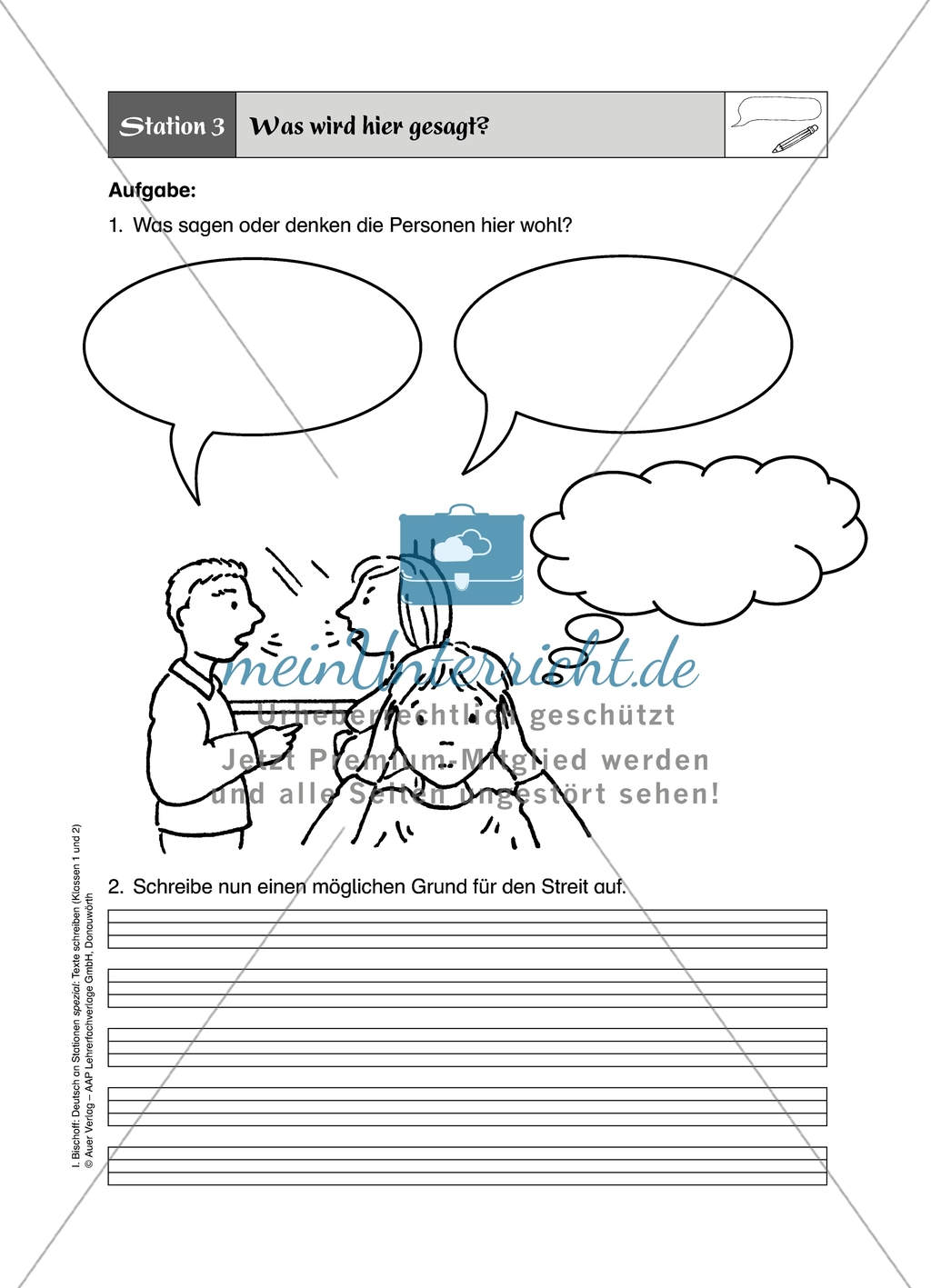Zu Bildern schreiben: Arbeitsmaterial Preview 1