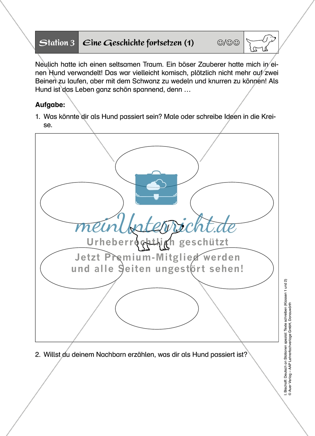 Eine Geschichte fortsetzen: Arbeitsmaterial Preview 1