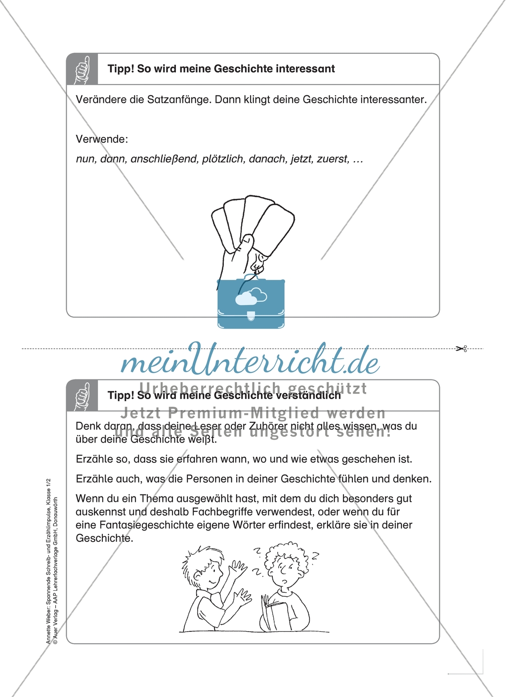 Hinweise zum Schreiben von Geschichten: Karteikarten Preview 4