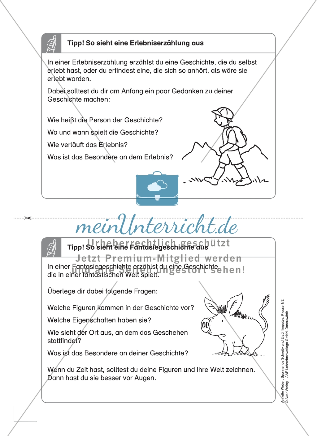 Hinweise zum Schreiben von Geschichten: Karteikarten Preview 5