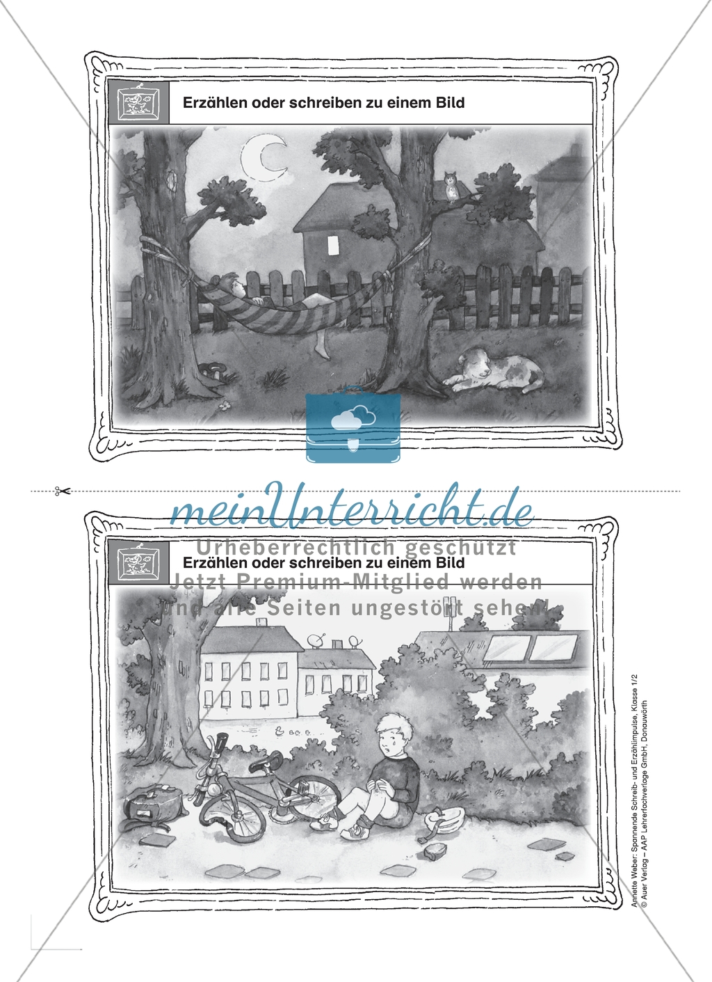Erzählen oder schreiben zu dem Höhepunkt oder Schluss einer Geschichte: Karteikarten mit Impulsen Preview 11