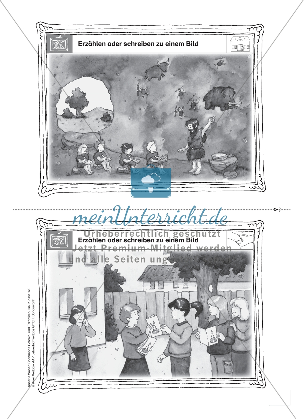 Erzählen oder schreiben zu dem Höhepunkt oder Schluss einer Geschichte: Karteikarten mit Impulsen Preview 2