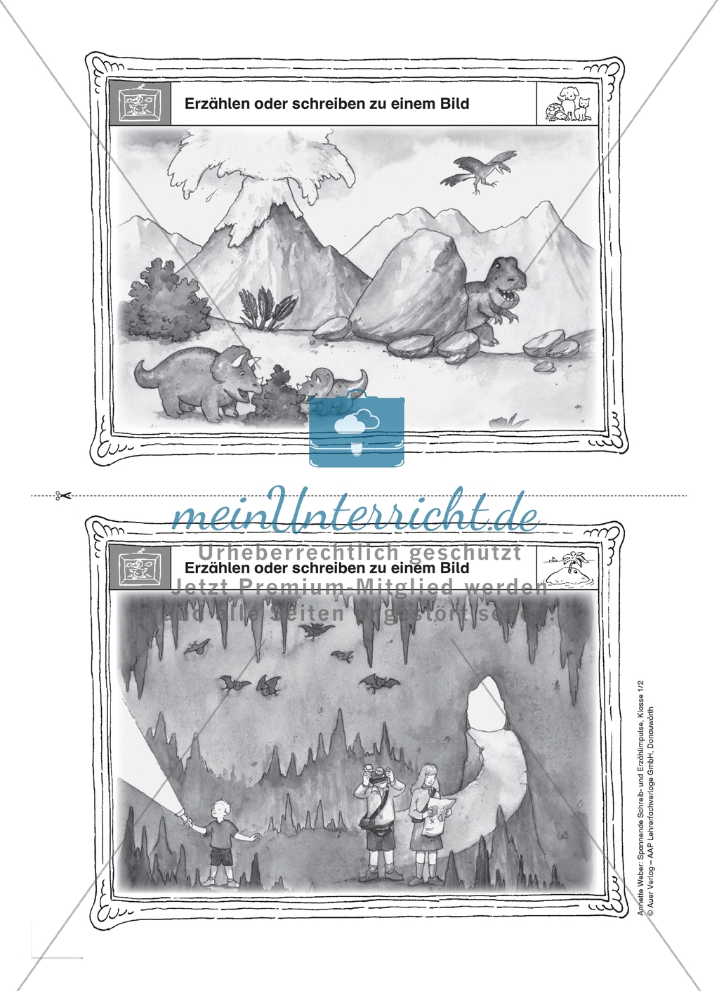 Erzählen oder schreiben zu dem Höhepunkt oder Schluss einer Geschichte: Karteikarten mit Impulsen Preview 3