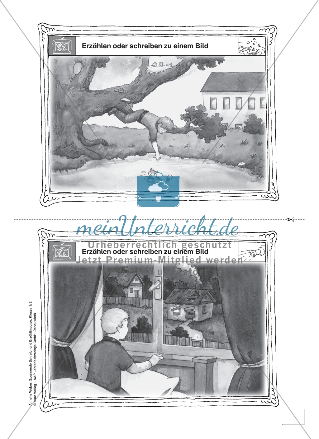Erzählen oder schreiben zu dem Höhepunkt oder Schluss einer Geschichte: Karteikarten mit Impulsen Preview 4