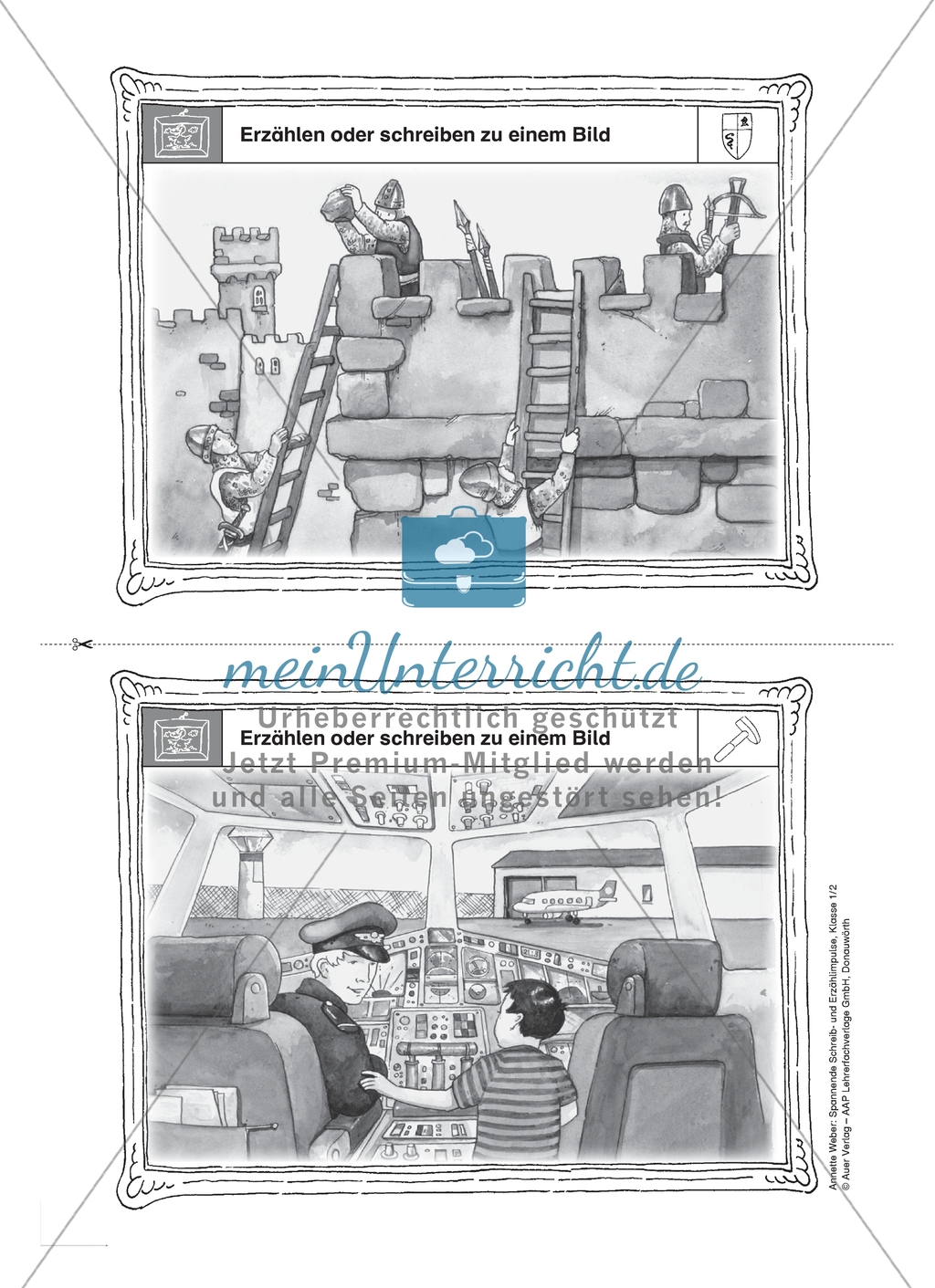 Erzählen oder schreiben zu dem Höhepunkt oder Schluss einer Geschichte: Karteikarten mit Impulsen Preview 5