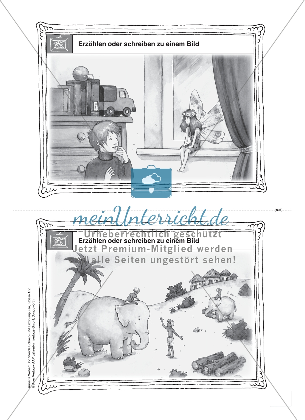 Erzählen oder schreiben zu dem Höhepunkt oder Schluss einer Geschichte: Karteikarten mit Impulsen Preview 6