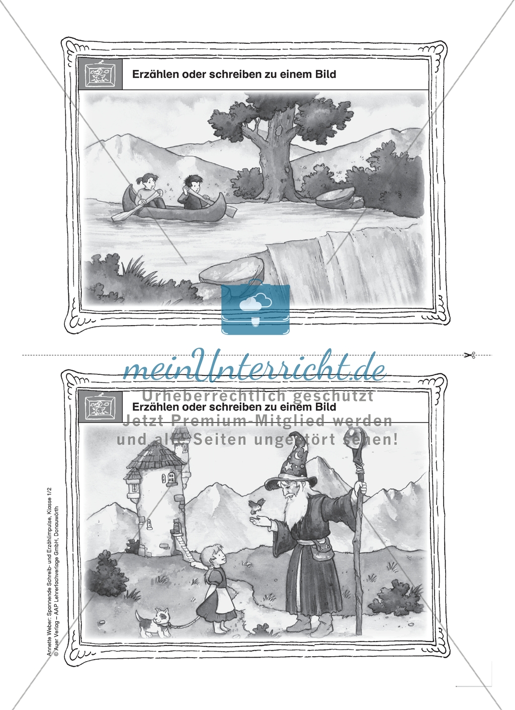 Erzählen oder schreiben zu dem Höhepunkt oder Schluss einer Geschichte: Karteikarten mit Impulsen Preview 8
