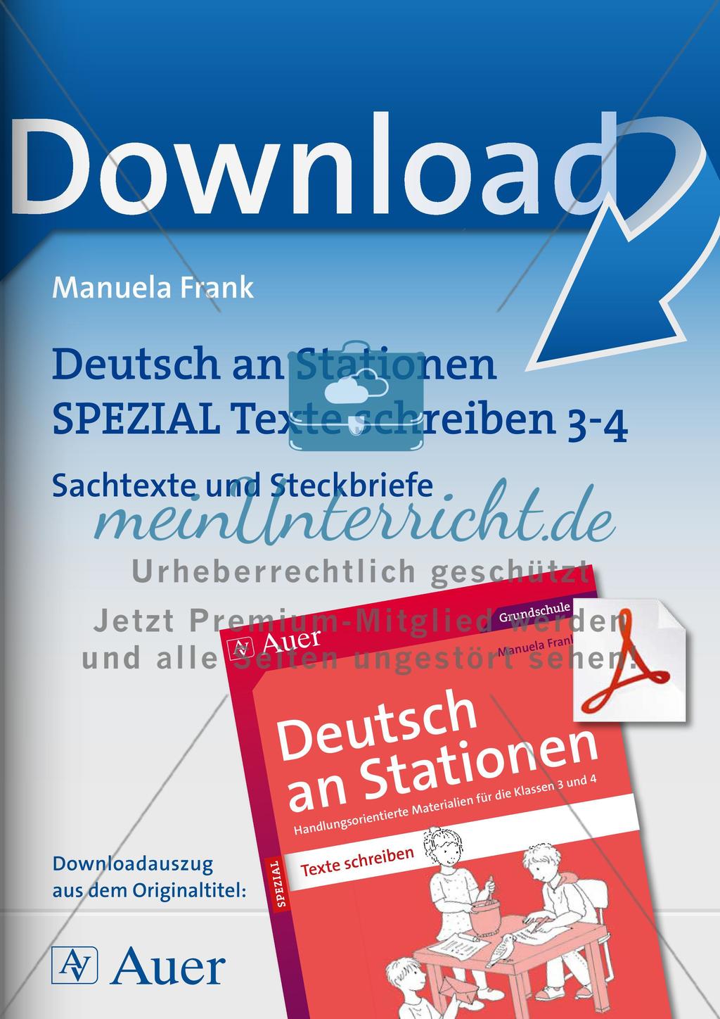 Deutsch an Stationen: SPEZIAL Texte schreiben 3-4 Preview 1