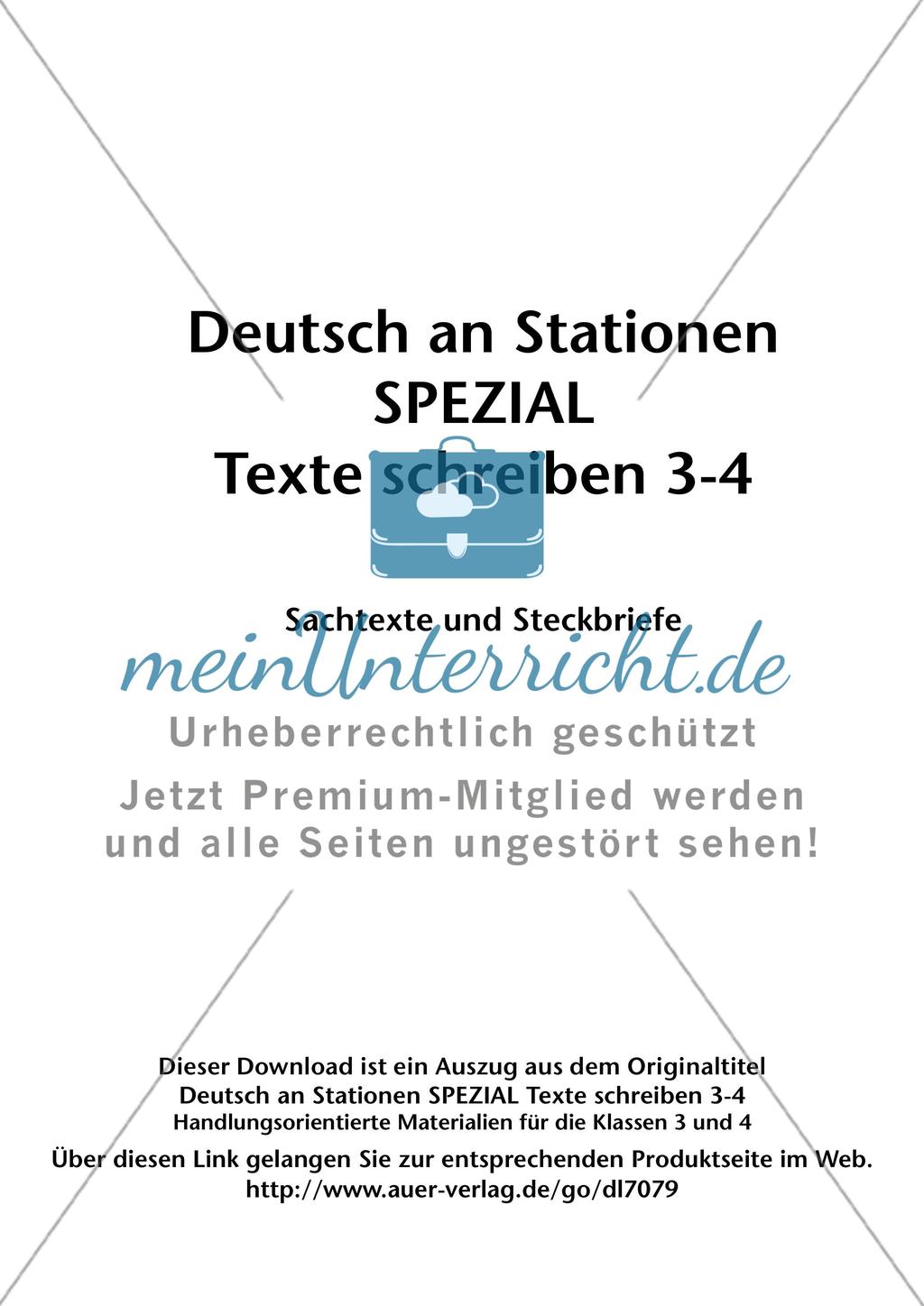 Deutsch an Stationen: SPEZIAL Texte schreiben 3-4 Preview 2