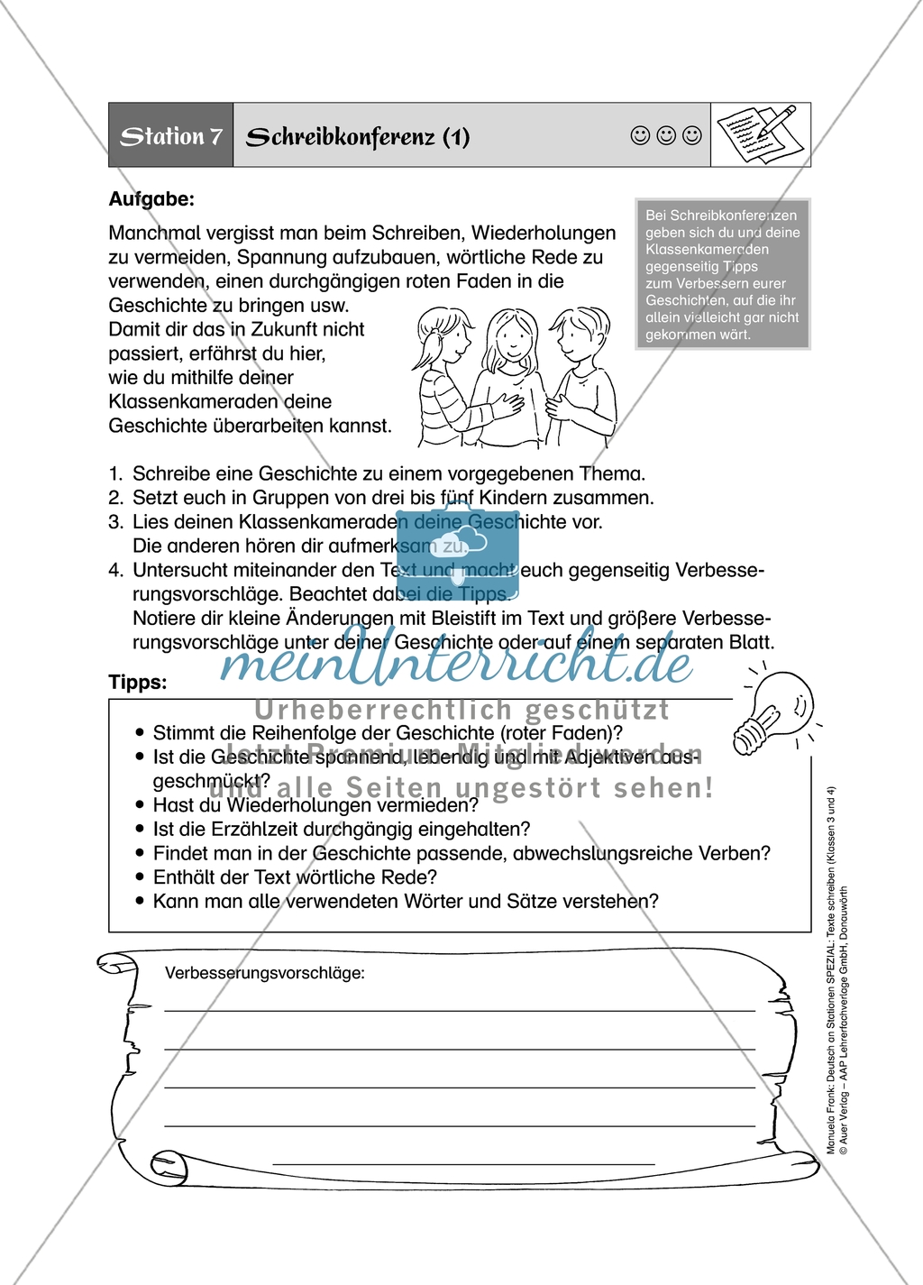 Schreibkonferenz: Arbeitsmaterial Preview 1