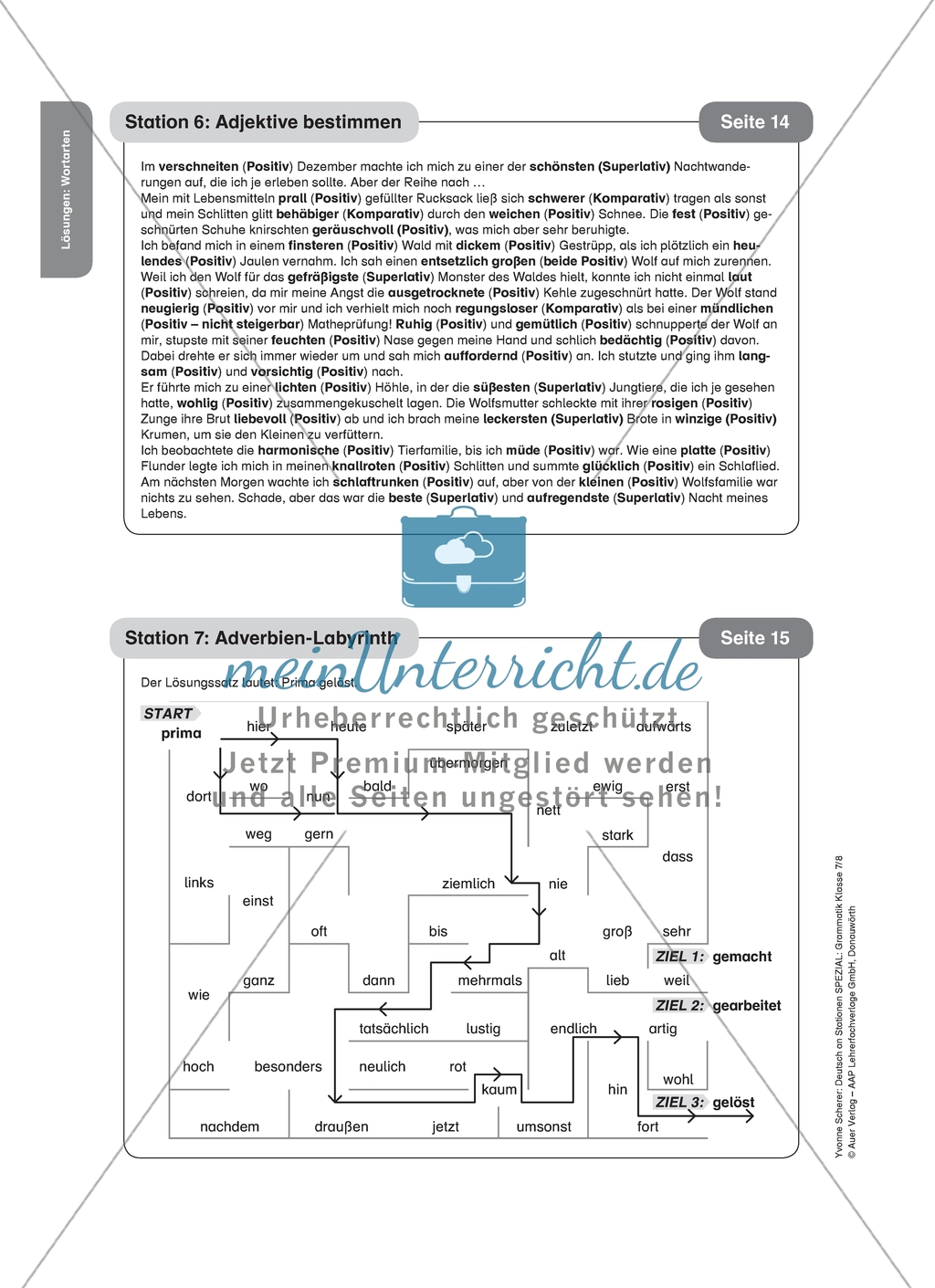 Adverbien-Labyrinth: Arbeitsmaterial mit Lösungen Preview 2