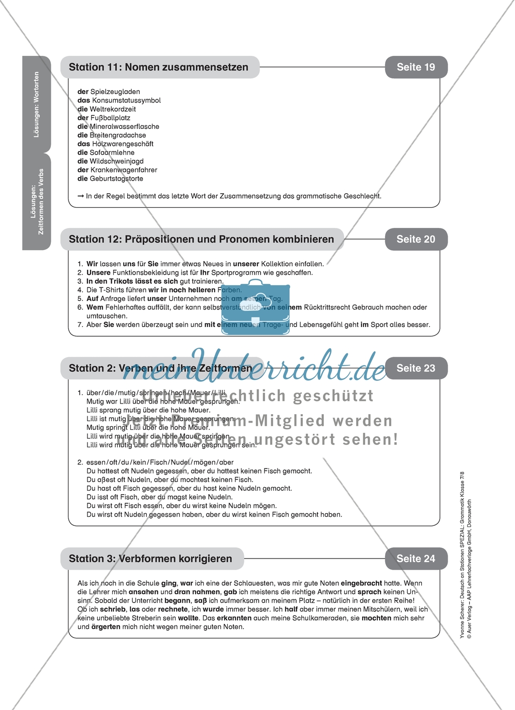 Nomen zusammensetzen: Arbeitsmaterial mit Lösungen Preview 2