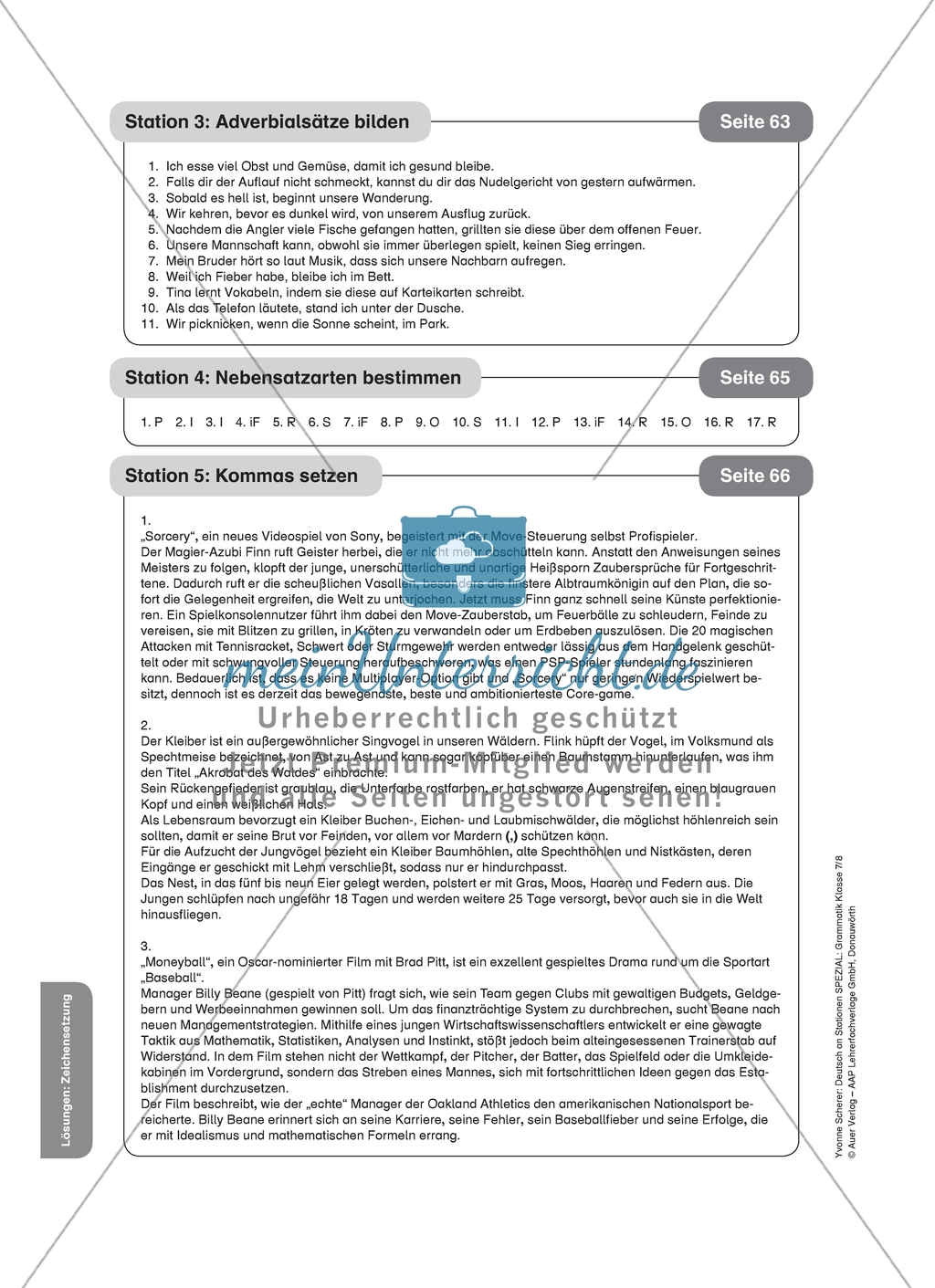 Nebensatzarten bestimmen: Arbeitsmaterial mit Lösungen Preview 2