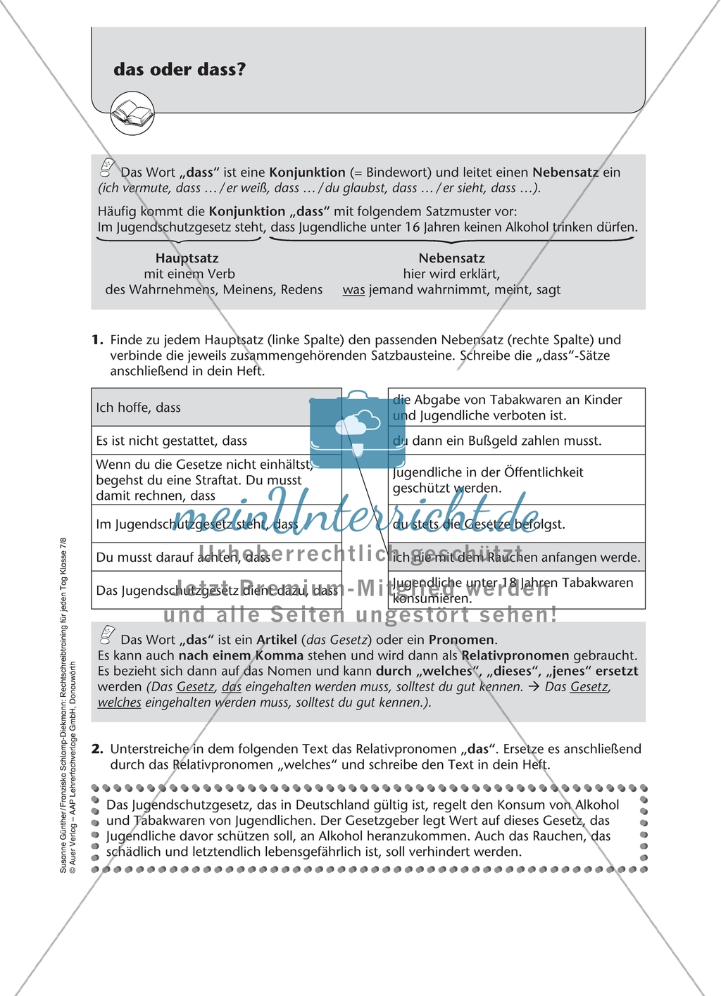 Das oder dass? Arbeitsmaterial mit Lösungen Preview 1